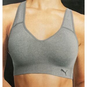 PUMA Womans 2 Pack Seamless Sports Bra XL Gray and Violet